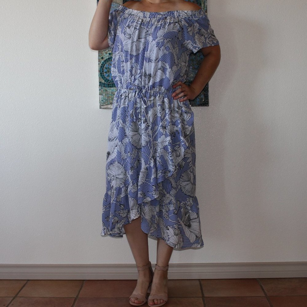 floral print layered dress